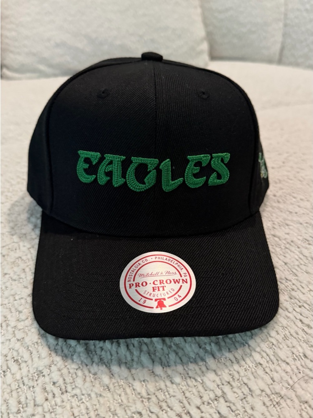 Mitchell & Ness Black and Green Eagles Snapback Hat BRAND NEW